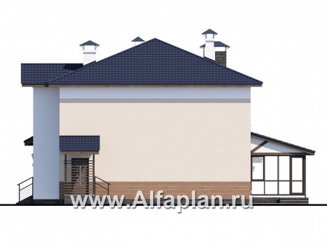 Проекты домов Альфаплан - «Преимущество» - современный  удобный дом с гаражом - превью фасада №2