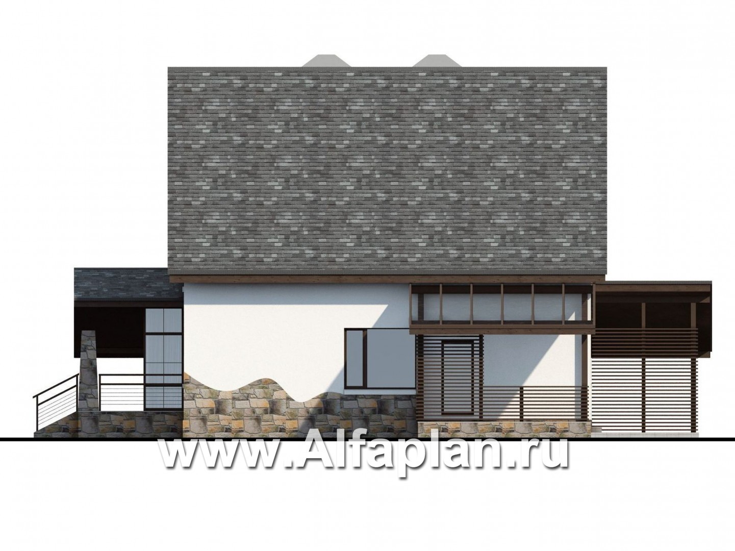 Проекты домов Альфаплан - "Фьорд" - компактный коттедж в скандинавском стиле - изображение фасада №2