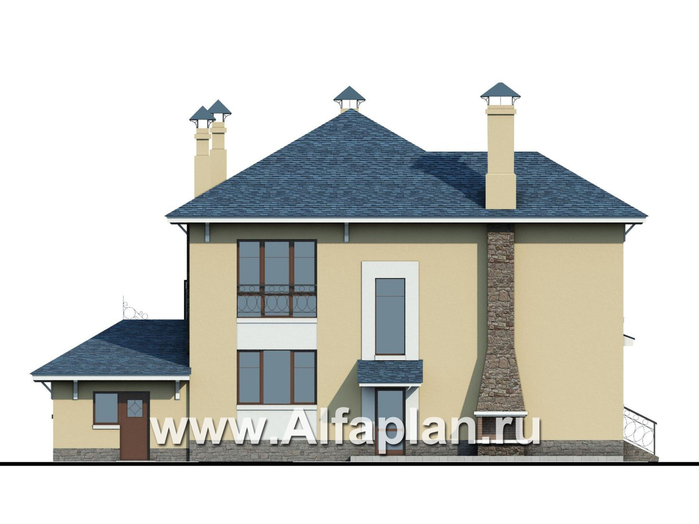 Проекты домов Альфаплан - «Модус Вивенди»- двухэтажный  дом с гаражом - изображение фасада №4