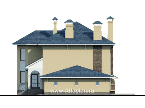 Проекты домов Альфаплан - «Модус Вивенди»- двухэтажный  дом с гаражом - превью фасада №2
