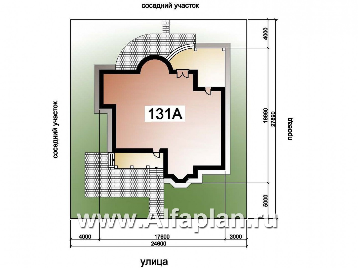 Проекты домов Альфаплан - «Линия судьбы» - одноэтажный дом из кирпича с бильярдной в мансарде - дополнительное изображение №1