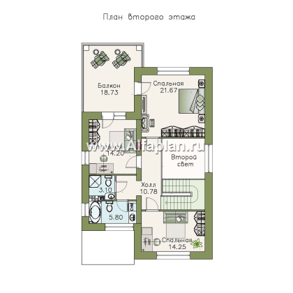 Проекты домов Альфаплан - «Монрепо» - компактный дом для узкого участка - превью плана проекта №2