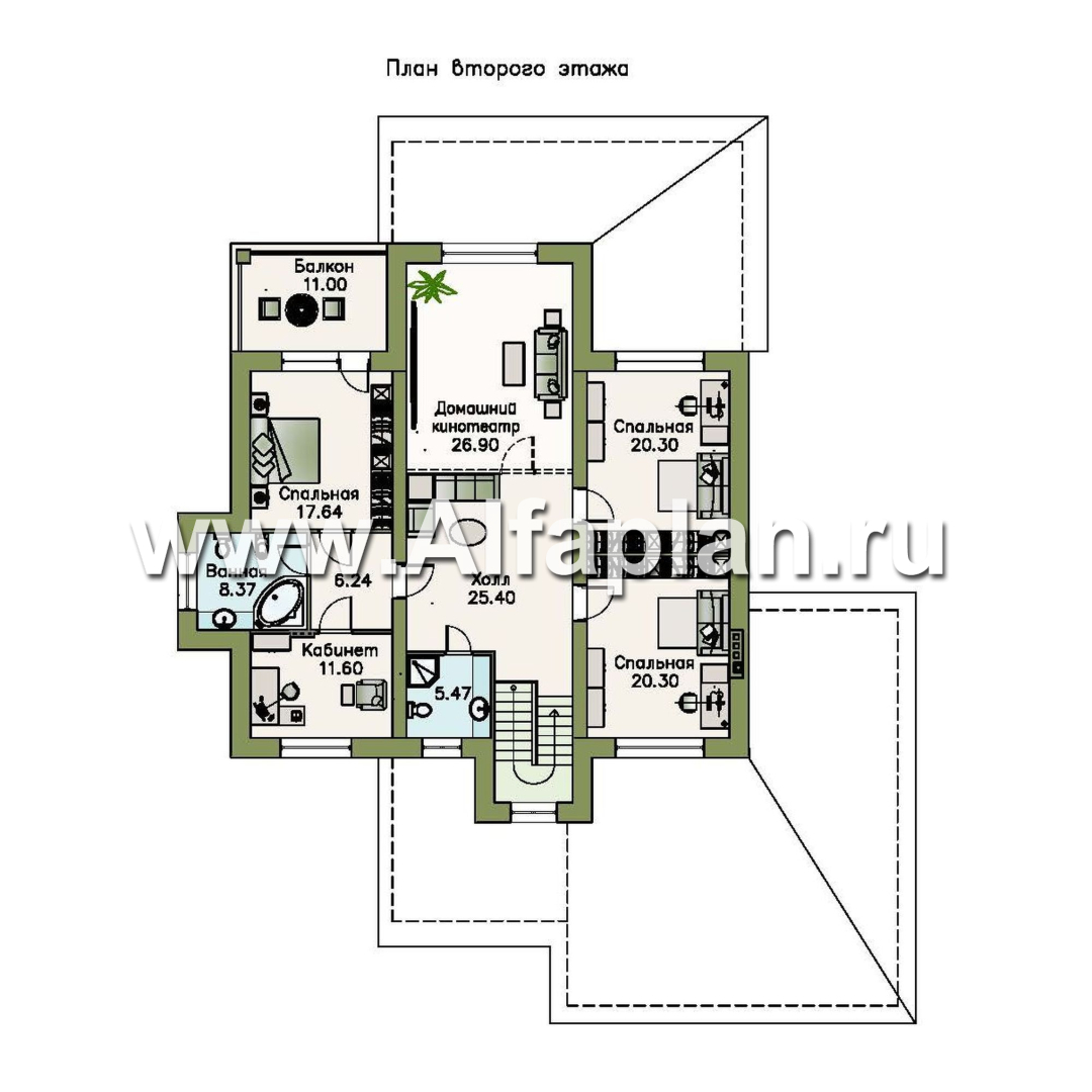 Проекты домов Альфаплан - «Демидов» - респектабельный особняк, в котором есть ВСЕ.... - изображение плана проекта №2