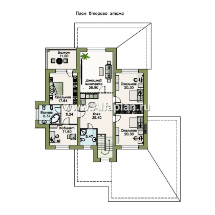 Проекты домов Альфаплан - «Демидов» - респектабельный особняк, в котором есть ВСЕ.... - превью плана проекта №2