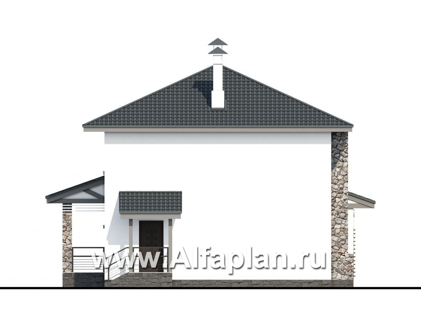Проекты домов Альфаплан - Здание управления коттеджного поселка - изображение фасада №4