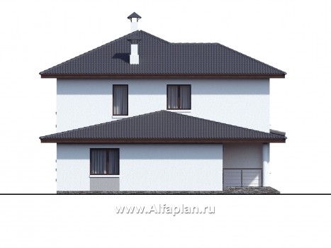 Проекты домов Альфаплан - «Пикассо» - изящный дом с террасой и балконом - превью фасада №3