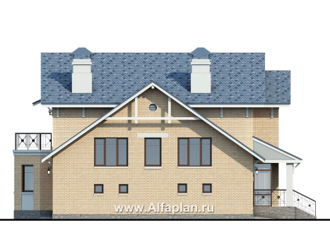 Проекты домов Альфаплан - «Дженни Врен» - удобный коттедж 154A - превью фасада №3