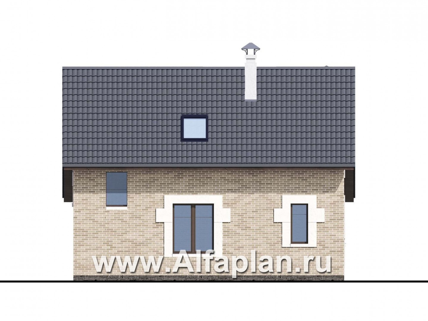 Проекты домов Альфаплан - "Отдых" - проект дома для дачи - и большой террасой - изображение фасада №4