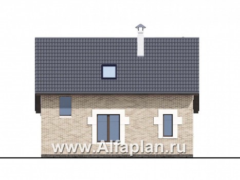 Проекты домов Альфаплан - "Отдых" - проект дома для дачи - и большой террасой - превью фасада №4