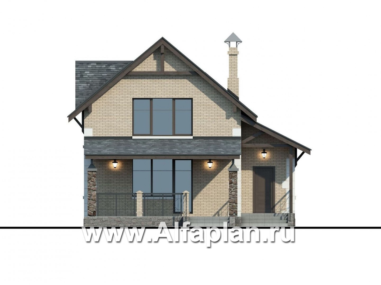 Проекты домов Альфаплан - Компактный дом для маленького участка - изображение фасада №4