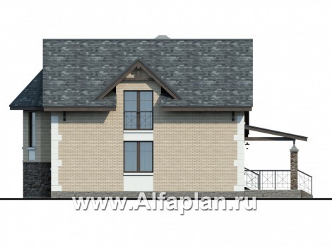 Проекты домов Альфаплан - Компактный дом для маленького участка - превью фасада №2