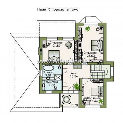 Проекты домов Альфаплан - «Репутация» - красивый дом с удобной планировкой - превью плана проекта №2