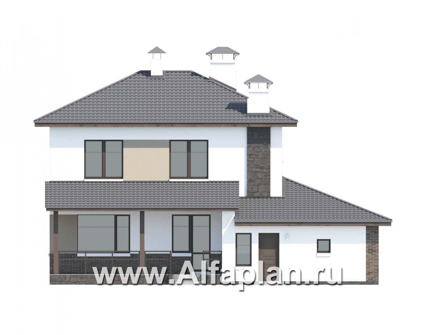 Проекты домов Альфаплан - «Приоритет» - современный экономичный дом - - изображение фасада №4