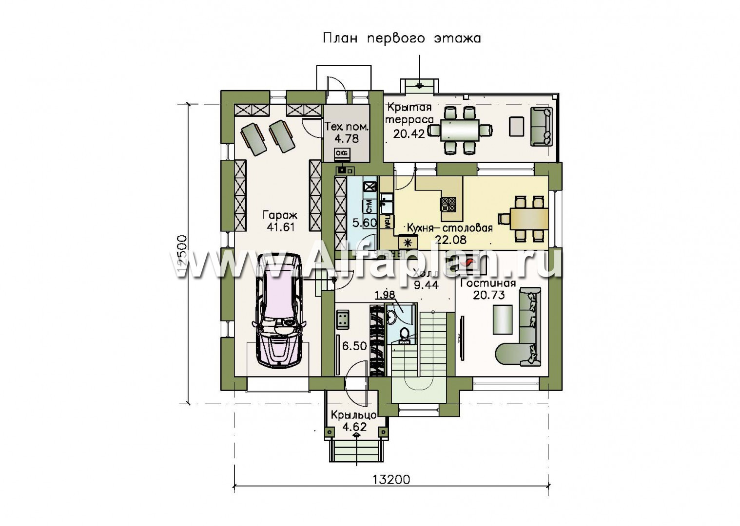Проекты домов Альфаплан - «Приоритет» - современный экономичный дом - - изображение плана проекта №1