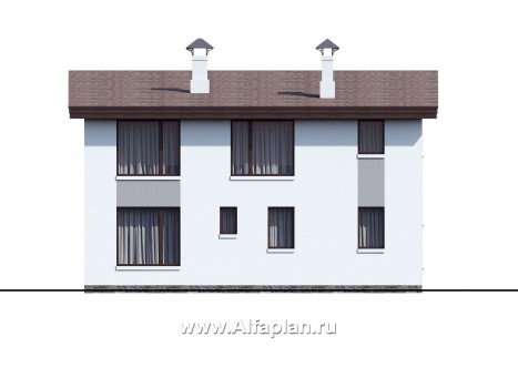 Проекты домов Альфаплан - «Сезанн» - современный стильный коттедж с односкатной кровлей - превью фасада №4