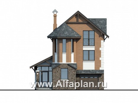 Проекты домов Альфаплан - Компактный и вместительный загородный дом - превью фасада №1