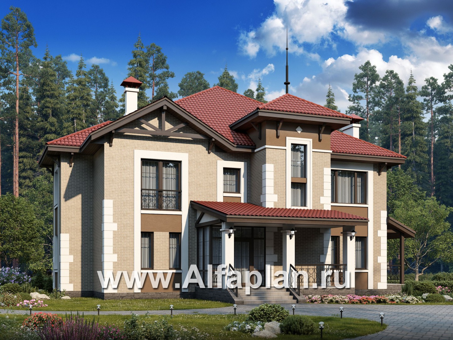 Проекты домов Альфаплан - «Демидов» - респектабельный особняк, в котором есть ВСЕ.... - основное изображение