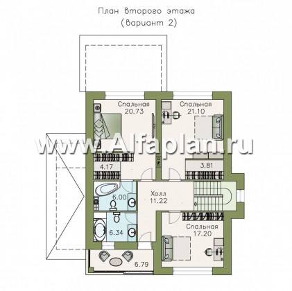 Проекты домов Альфаплан - «Выбор» - компактный дом с комфортной планировкой - превью плана проекта №3