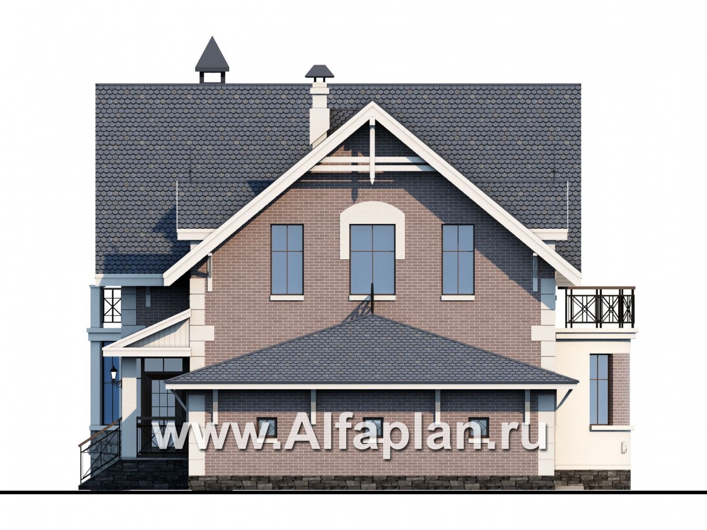 Проекты домов Альфаплан - «Стелла» - компактный дом - для маленького участка - изображение фасада №2