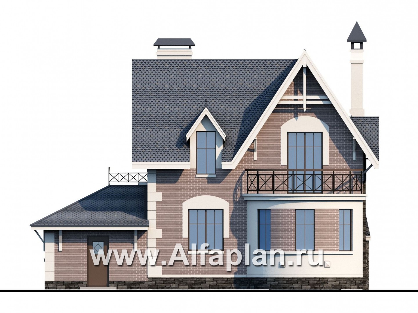 Проекты домов Альфаплан - «Стелла» - компактный дом - для маленького участка - изображение фасада №4