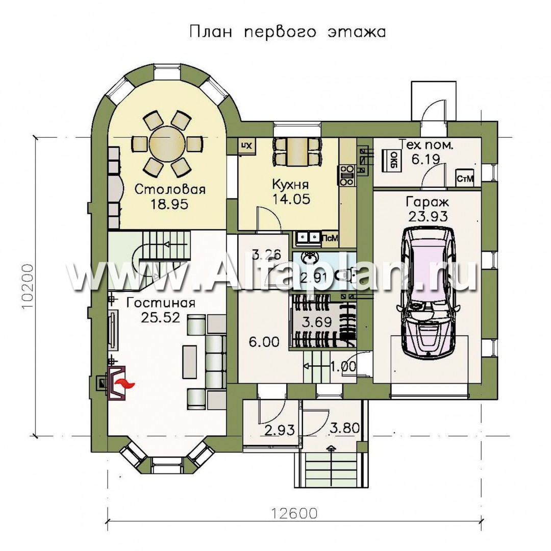 Проекты домов Альфаплан - «Стелла» - компактный дом - для маленького участка - план проекта №1