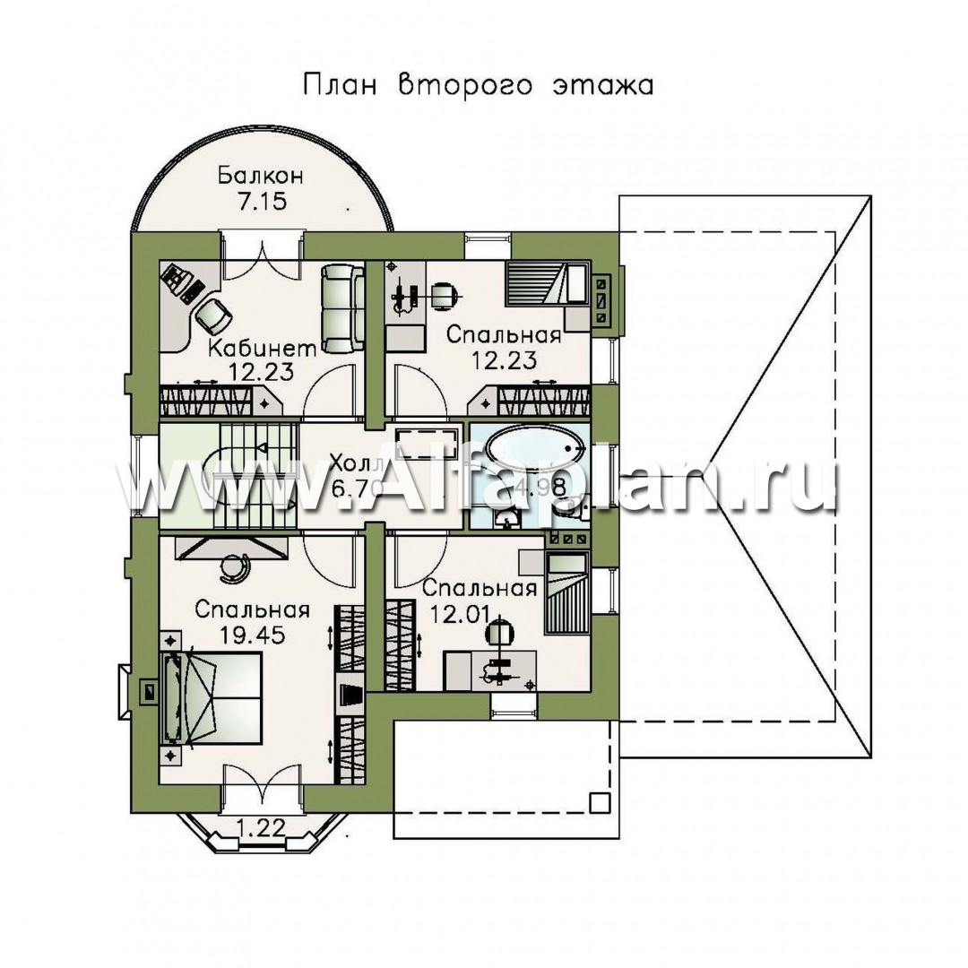 Проекты домов Альфаплан - «Стелла» - компактный дом - для маленького участка - план проекта №2