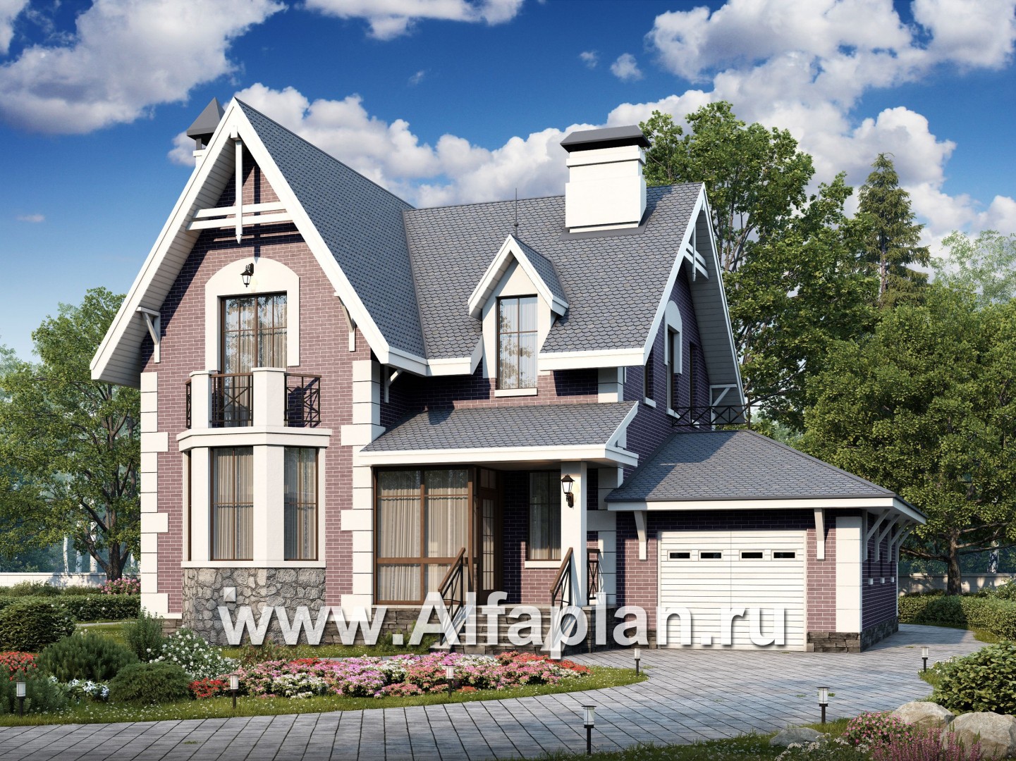 Проекты домов Альфаплан - «Стелла» - компактный дом - для маленького участка - основное изображение