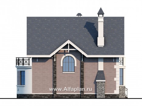 Проекты домов Альфаплан - «Стелла» - компактный дом - для маленького участка - превью фасада №3