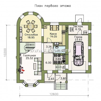 Проекты домов Альфаплан - «Стелла» - компактный дом - для маленького участка - превью плана проекта №1