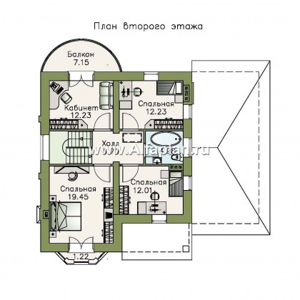 Проекты домов Альфаплан - «Стелла» - компактный дом - для маленького участка - превью плана проекта №2