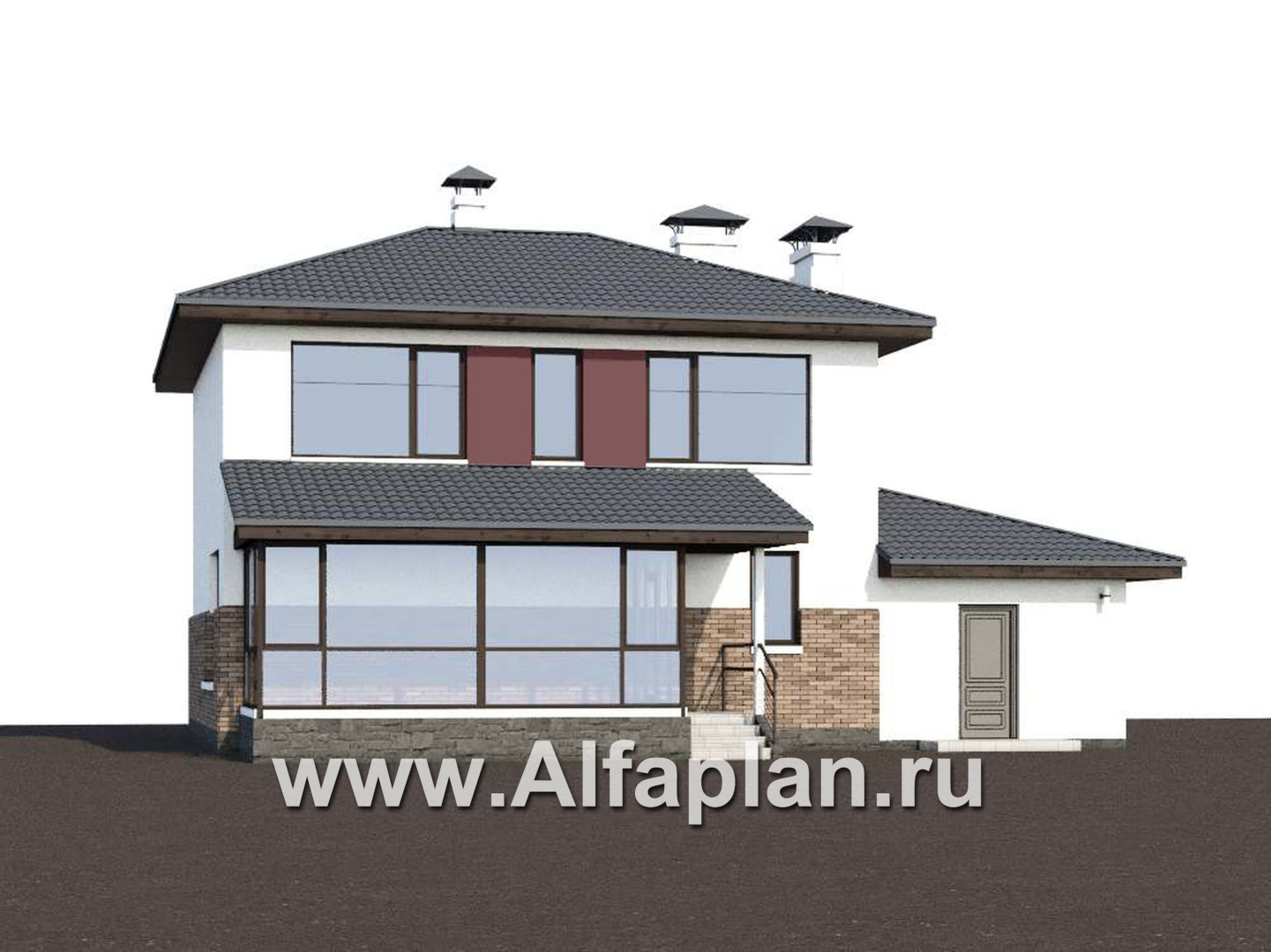 Проекты домов Альфаплан - «Орбита» - современный дизайн дома, удобная планировка - дополнительное изображение №1
