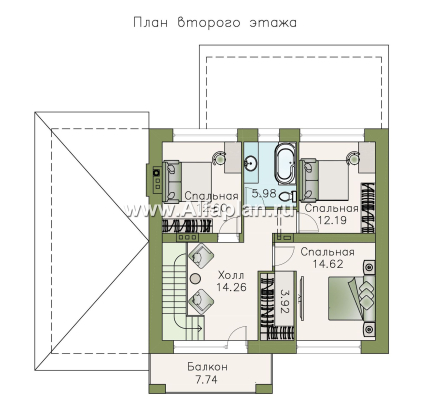 Проекты домов Альфаплан - «Орбита» - современный дизайн дома, удобная планировка - превью плана проекта №2