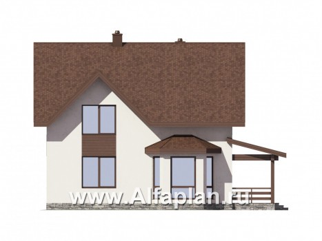 Проекты домов Альфаплан - Экономичный дом для большой семьи - превью фасада №4