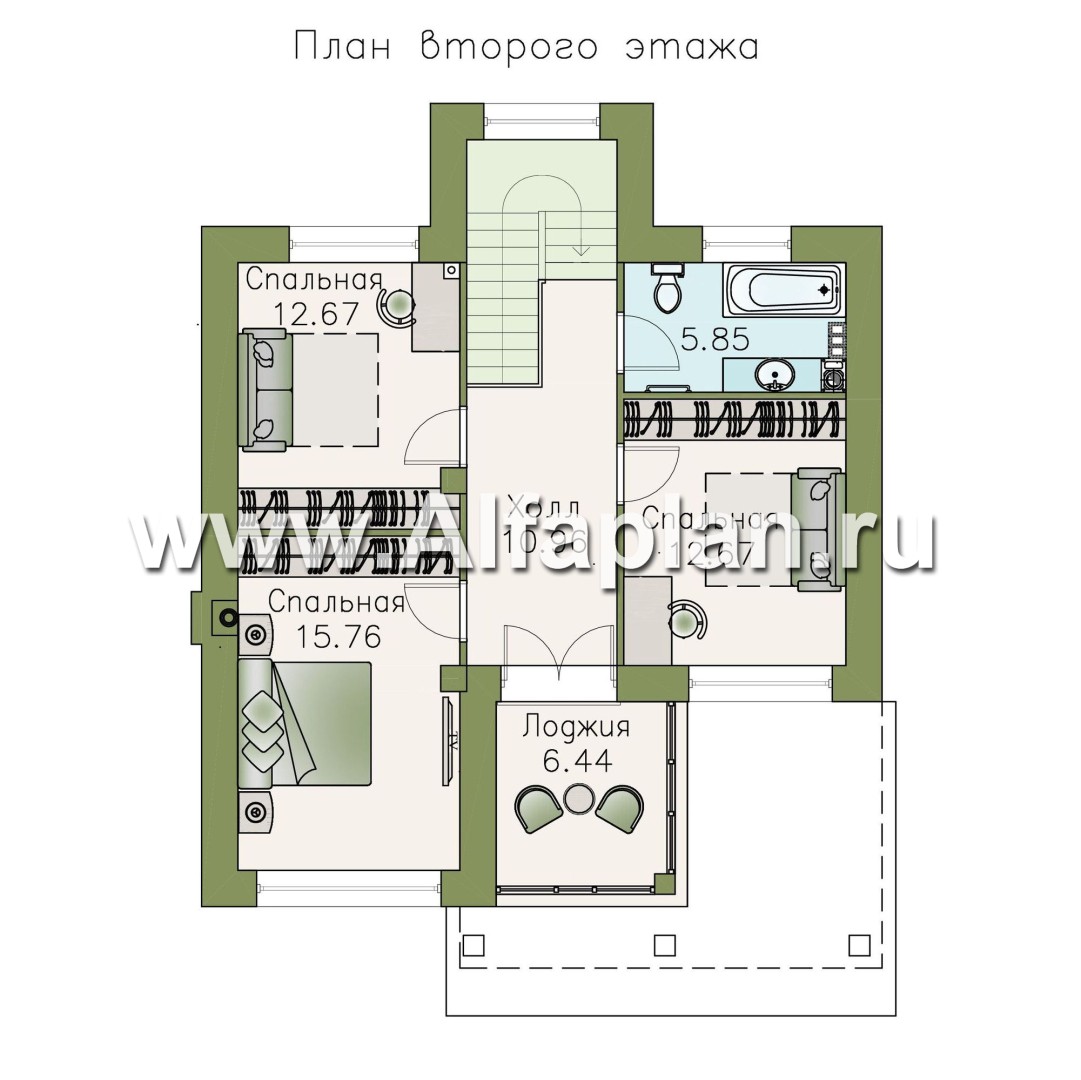 Проекты домов Альфаплан - «Траектория» - современный, компактный дом - план проекта №3