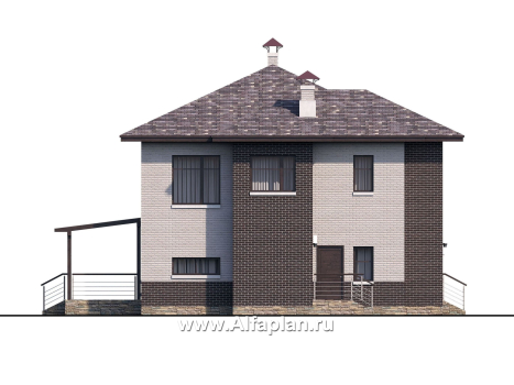 Проекты домов Альфаплан - «Эндорфин» - современный двухэтажный дом - превью фасада №3
