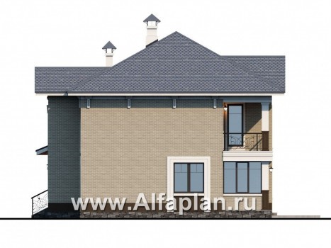 Проекты домов Альфаплан - «Зазеркалье»- проект элегантного компактного коттеджа - превью фасада №2