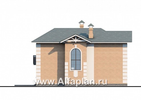 Проекты домов Альфаплан - «Потемкин» - элегантный коттедж с навесом для машин - превью фасада №3