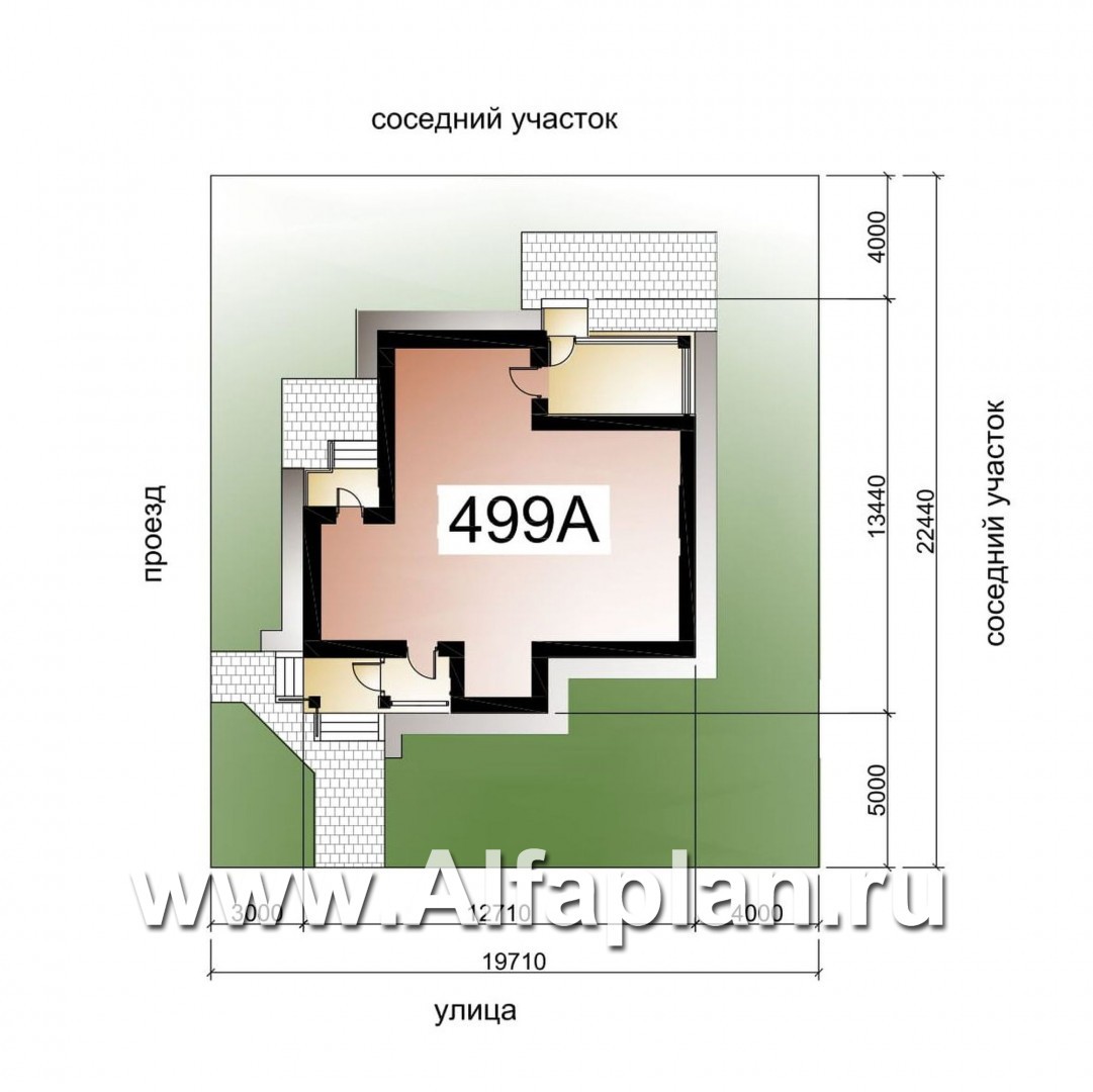 Проекты домов Альфаплан - «Госпожа Буонасье» - компактный коттедж с жилой мансардой - дополнительное изображение №1