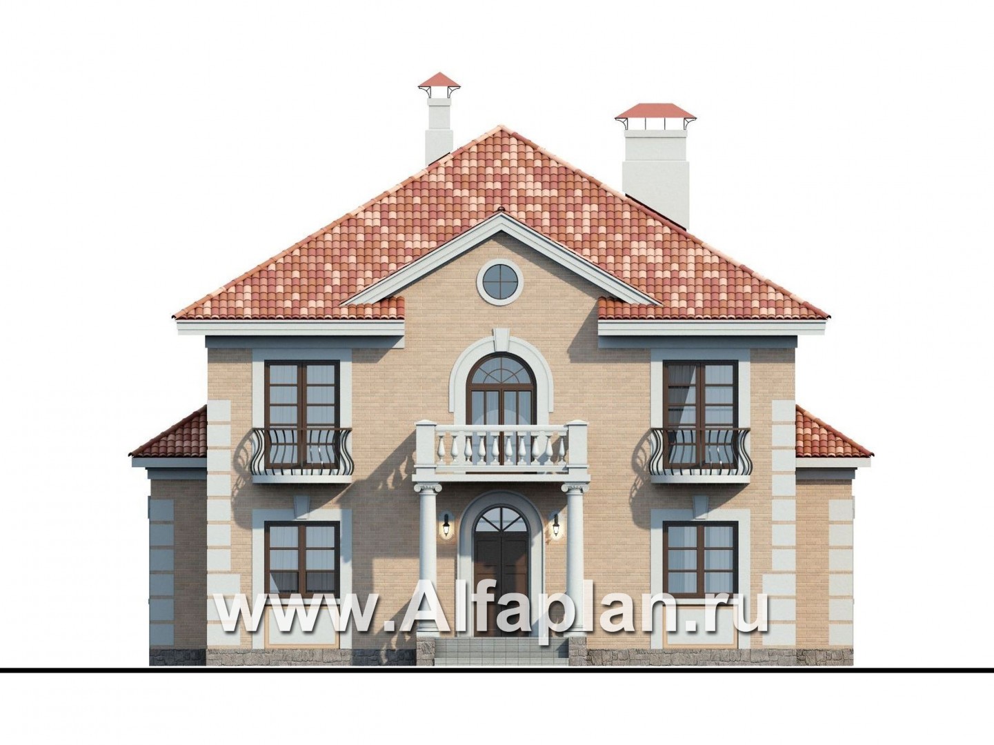 Проекты домов Альфаплан - «Апраксин» -  дом с аристократическим характером - изображение фасада №1