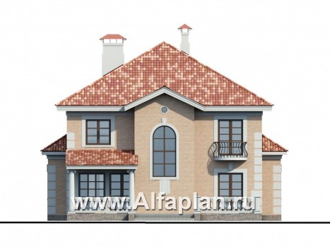Проекты домов Альфаплан - «Апраксин» -  дом с аристократическим характером - превью фасада №4