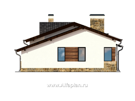 Проекты домов Альфаплан - Современный одноэтажный дом - превью фасада №2