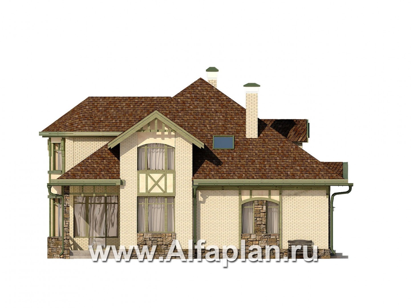Проекты домов Альфаплан - Загородный коттедж в классическом стиле - изображение фасада №3