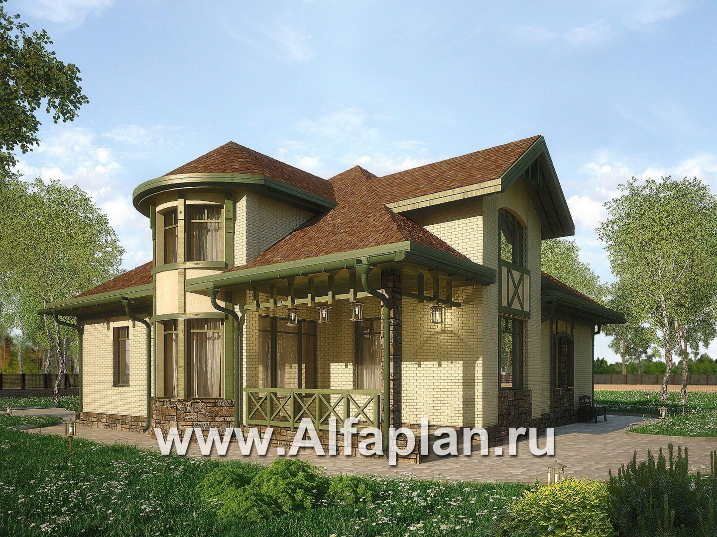 Проекты домов Альфаплан - Загородный коттедж в классическом стиле - дополнительное изображение №1