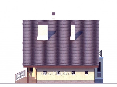 Проекты домов Альфаплан - «Регенсбург Плюс»- проект дома, в немецком стиле, с эркером, с гаражом и с цокольным этажом - превью фасада №2