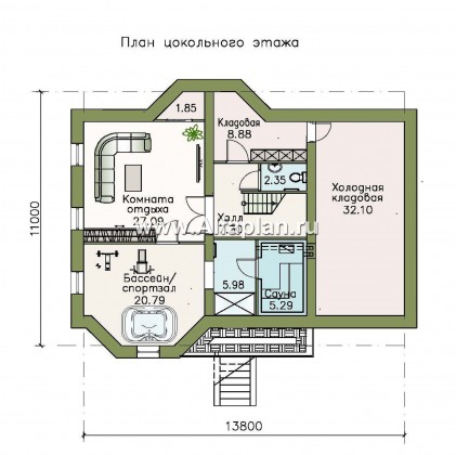 Проекты домов Альфаплан - «Регенсбург Плюс»- проект дома, в немецком стиле, с эркером, с гаражом и с цокольным этажом - превью плана проекта №1