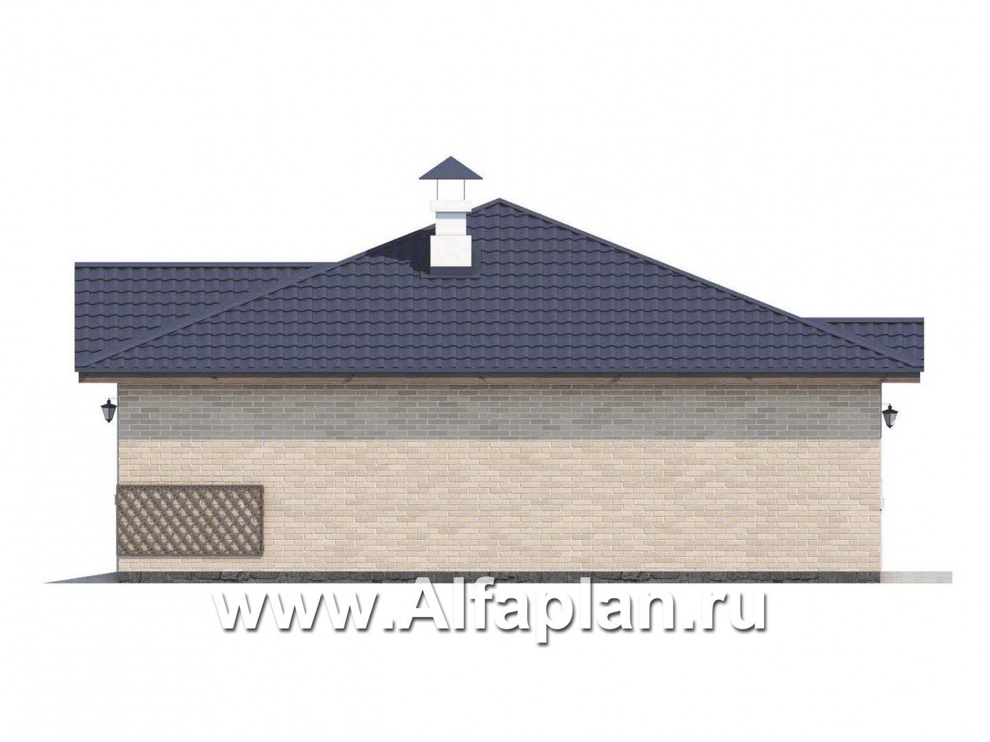 Проекты домов Альфаплан - Удобный хоз. блок - и баней - изображение фасада №2