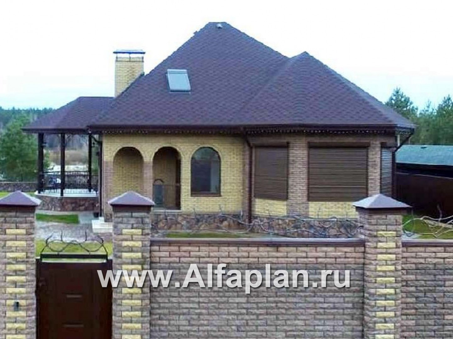 Проекты домов Альфаплан - «Душечка» - проект дома с мансардой, с террасой и вторым светом - дополнительное изображение №5