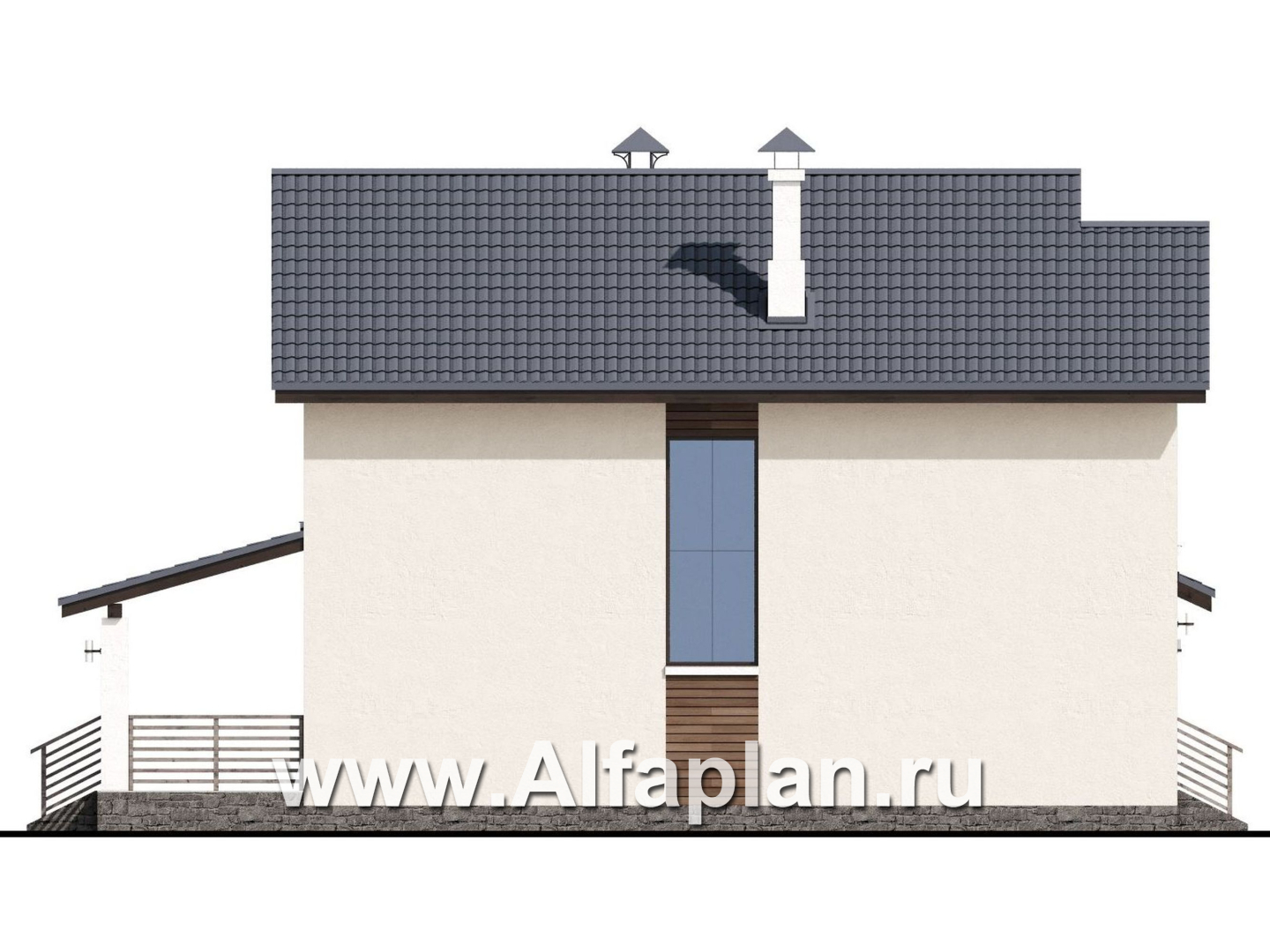 Проекты домов Альфаплан - «Весна» - проект дома в скандинавском стиле с удобным планом - изображение фасада №3
