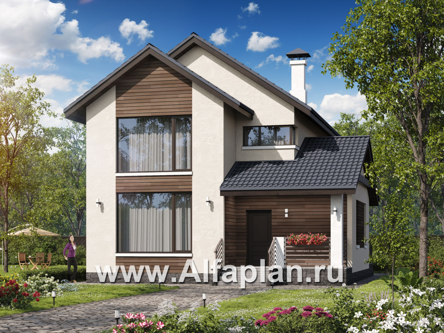 Проекты домов Альфаплан - «Весна» - проект дома в скандинавском стиле с удобным планом - дополнительное изображение №1