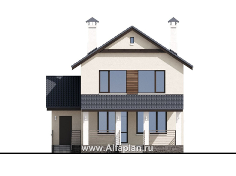 Проекты домов Альфаплан - «Весна» - проект дома в скандинавском стиле с удобным планом - превью фасада №4